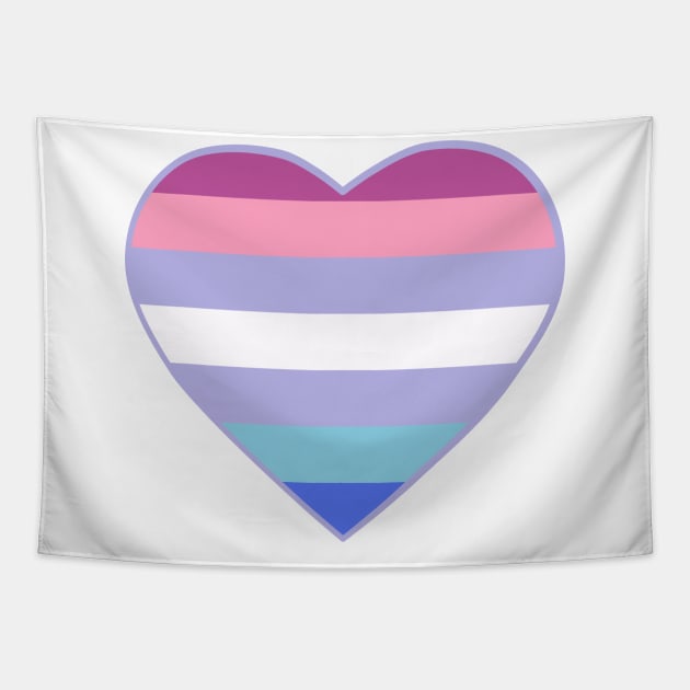 Pride Flag Heart Bigender Tapestry by VanumChan