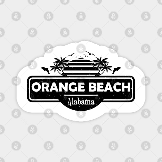 Orange Beach Alabama, Palm Trees Sunset Summer Magnet by Jahmar Anderson