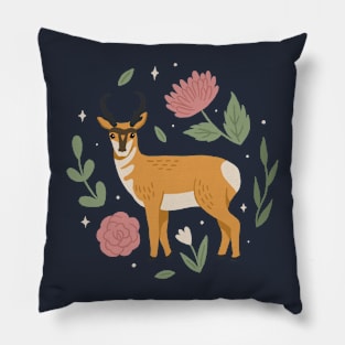 Floral pronghorn Pillow