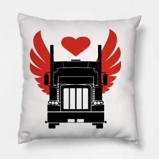 Big Truck with wings and Hart Pillow