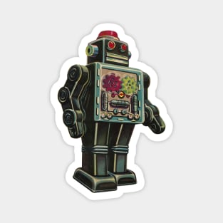 Vintage Mechanical Gear Robot Sci-Fi Magnet