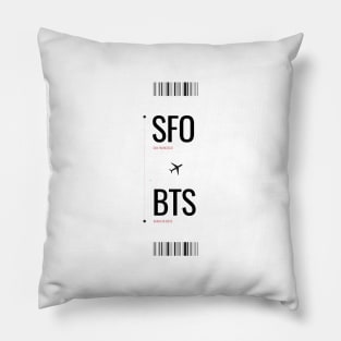 SFO to BTS boarding pass Pillow