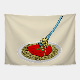 Girl Eating Spaghetti Sticker Tapestry