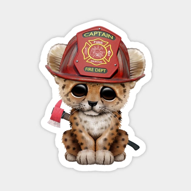 Cute Leopard Cub Firefighter Magnet by jeffbartels