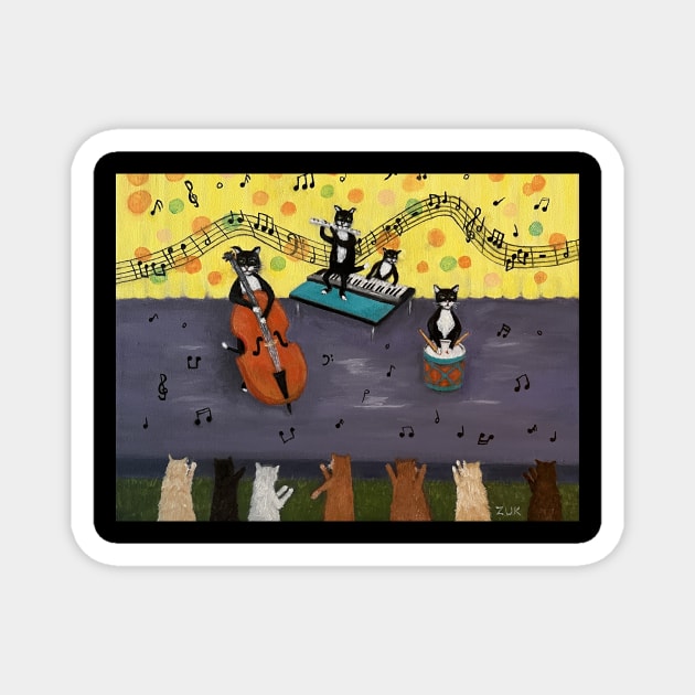 Jazz Cats Magnet by KarenZukArt