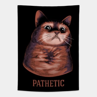 pathetic cat meme Tapestry