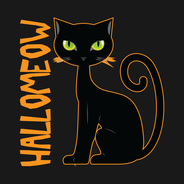 Hallomeow Cat TShirt Halloween Cat Shirt for Cat Lover by ChristianCrecenzio