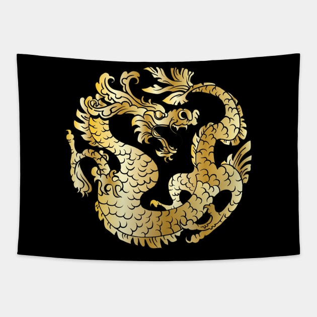 Gold Dragon 09 Tapestry by Verboten