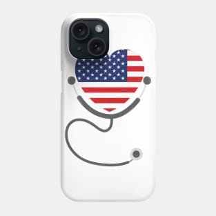 USA Flag Registered Nurse USA Flag T-Shirt 4th July Nursing Phone Case