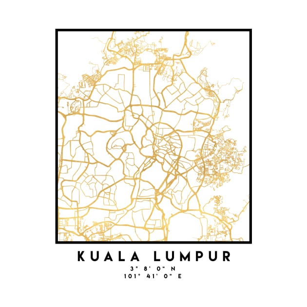 KUALA LUMPUR CITY STREET MAP ART by deificusArt