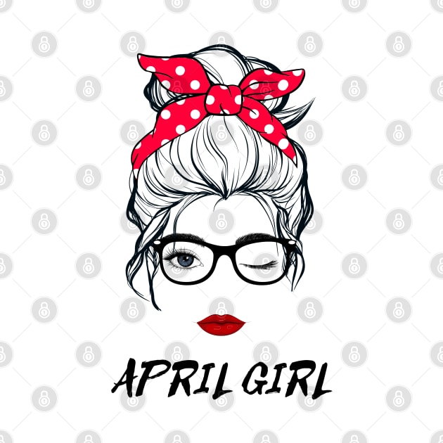 April Girl Woman Lady Wink Eye Face Birthday Gift by springins