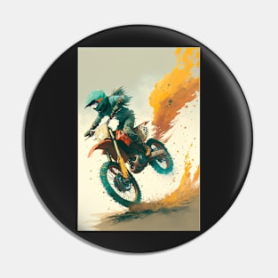 Dirt Bike Anime Style Pin