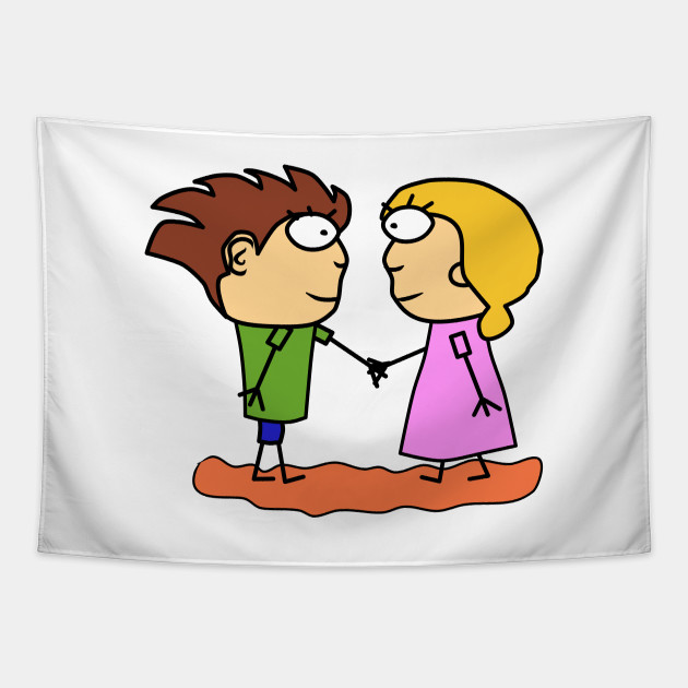 Girl And Boy Love And Friendship Lovers Interesting Design Modern Interesting Drawing Hobby And Interest Concept And Idea Lovers Tapestry Teepublic