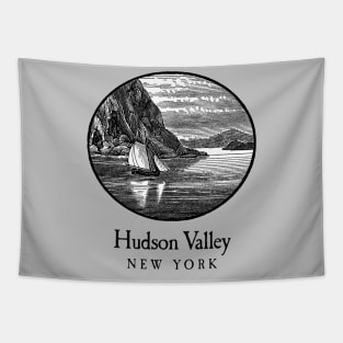 Hudson River Valley Storm King B&W Version Tapestry