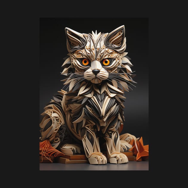 Fold Art Style Cat by Nenok