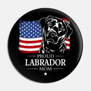 Proud patriotic Labrador Mom American Flag dog Pin