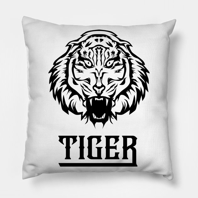 Tiger - king of the jungle Pillow by Ringdaleri