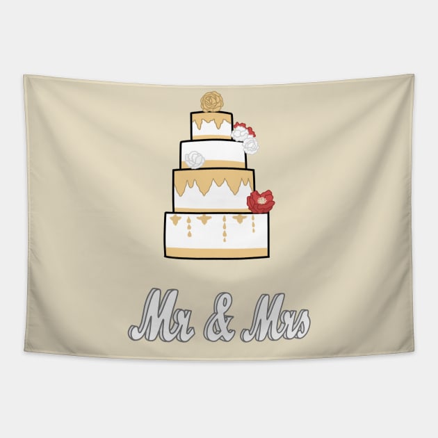 Wedding cake art Tapestry by ballooonfish