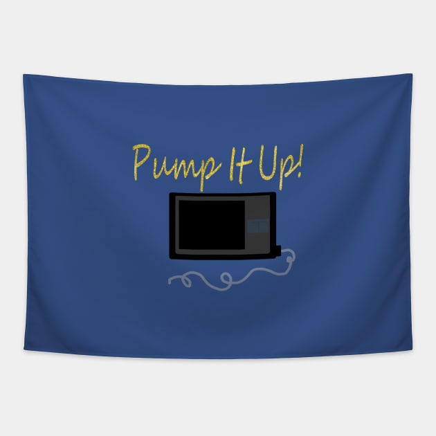 Pump It Up! Gold Sparkle Tapestry by CatGirl101