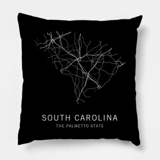 South Carolina State Road Map Pillow