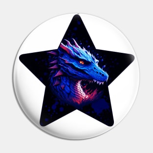 Fantastic digital art of a blue Dragon Pin