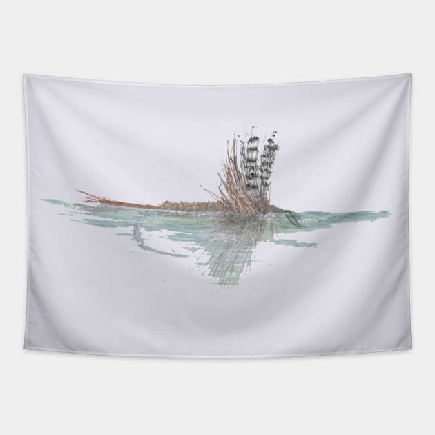 March Brown Dry Fly Floating Tapestry by garrettsgardens