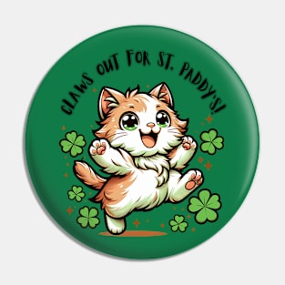 Claws out for St. Paddy's! Cute Kitty Pin