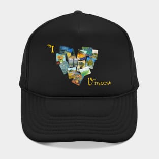I Love Vincent Van Gogh Paintings Collage Heart Hat