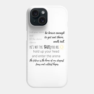 SheHopes HOPE Quotes in black Phone Case