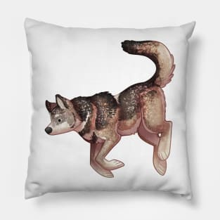 Cozy Gray Wolf Pillow