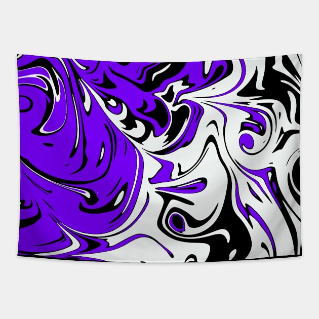 Violet white black Liquid Abstract Art Tapestry by Tshirtstory