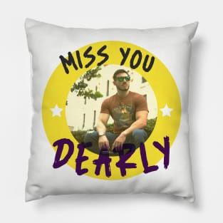 Miss you Dearly (yellow circle lonely guy) Pillow