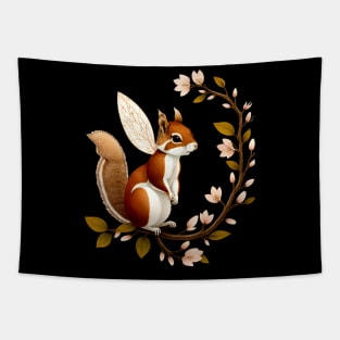 Whimsical Fairy Squirrel Tapestry