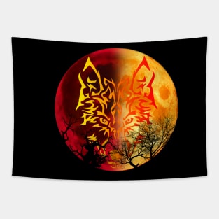 red moon wolf 2 Tapestry