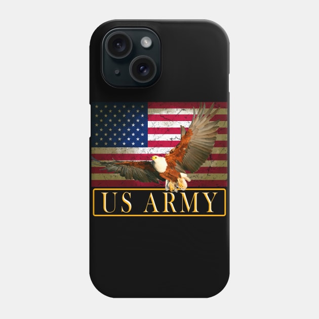 US ARMY FLAG and GOLDEN EAGLE Phone Case by TWOintoA