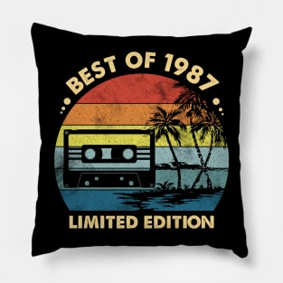 Best Of 1987 Made In 1987 36th Birthday Gift 36 Year Old Vintage Pillow