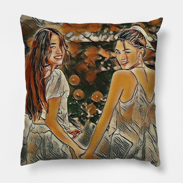 Khum Sam and Mon Happy Ending Please Pillow by whatyouareisbeautiful