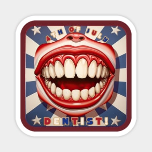 4th of July Dentist Smile Magnet