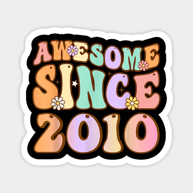 Awesome Since 2010 14 Year Old 14th Birthday Gifts for girls Magnet by irelandefelder