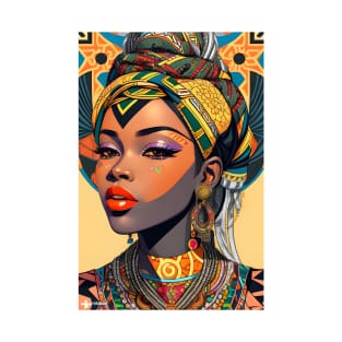 African Woman Graffiti Style Colorful design T-Shirt