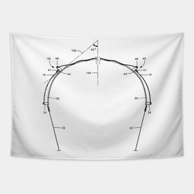 Parachute Vintage Patent Hand Drawing Tapestry by TheYoungDesigns