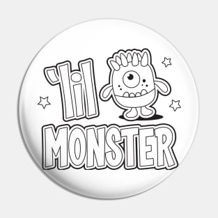 Lil' Monster Black & White Pin