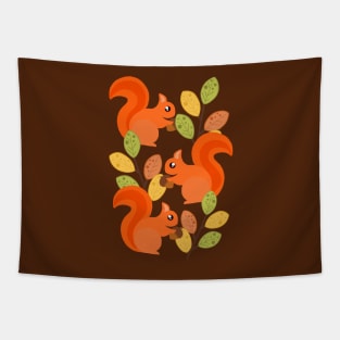 Three Busy Squirrels In A Tree Tapestry