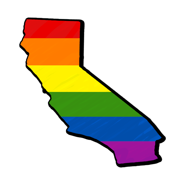 Rainbow California Outline by Mookle