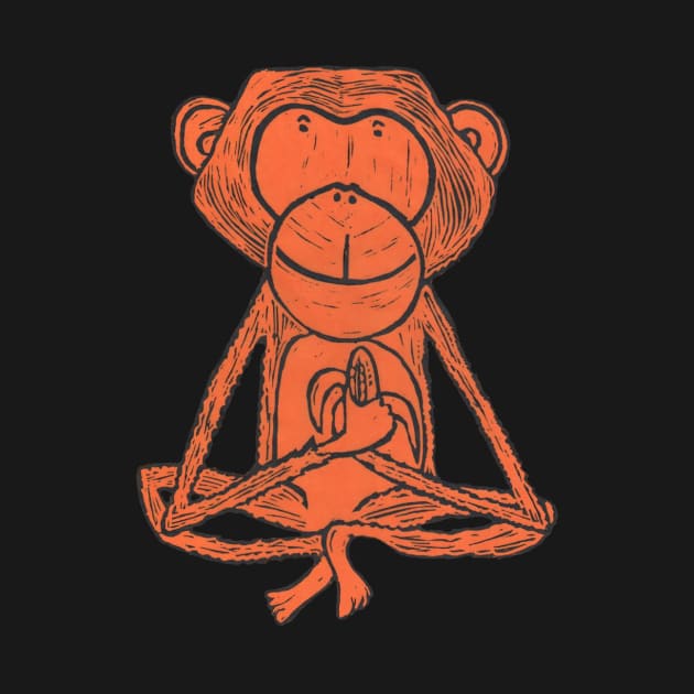 Monkey, Cheeky Monkey, orange by krisevansart