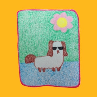 Doge sunglasses, Character dog, Pencil color drawing T-Shirt