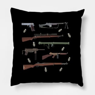 American WW2 Weapons Pillow