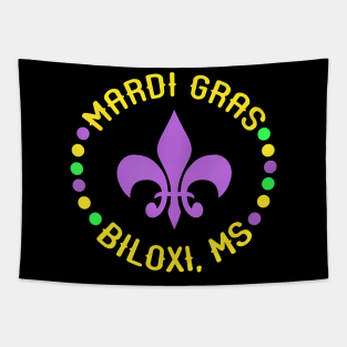 Mardi Gras Biloxi Mississippi Fleur De Lis Beads Ms Tapestry