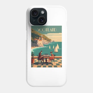 Scotland Coastline Chess Travel Art Poster Phone Case