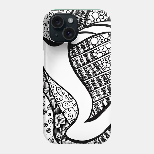 Ink drawing - Tangle Harp Phone Case by LadyCaro1